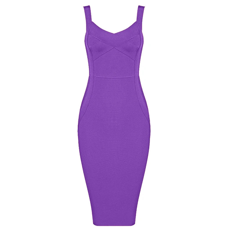 High-Quality Bodycon Bandage Dress - Rayon Knee-Length Evening Party Dress