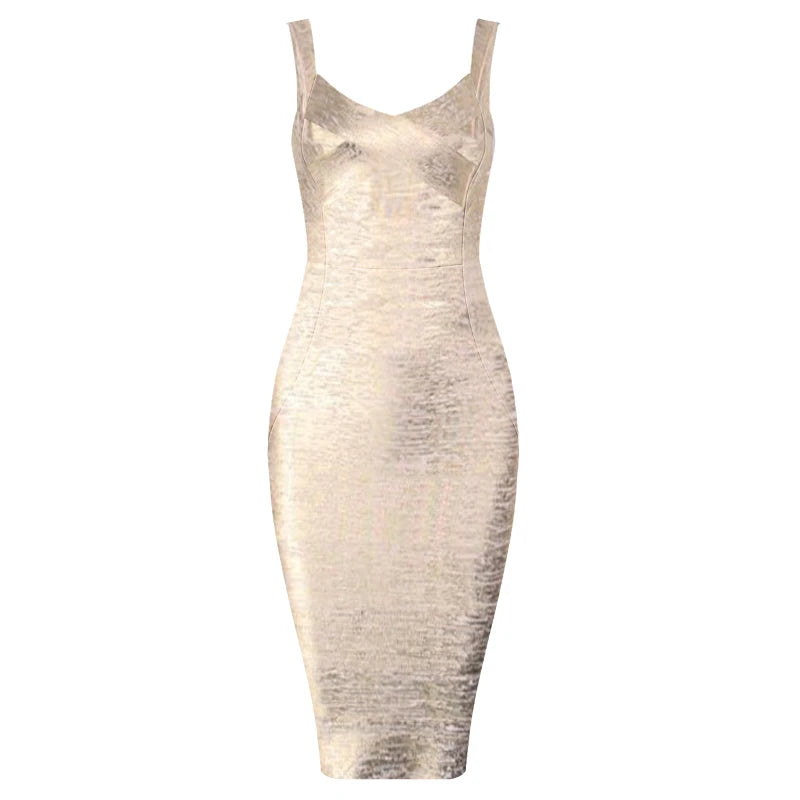 High-Quality Bodycon Bandage Dress - Rayon Knee-Length Evening Party Dress