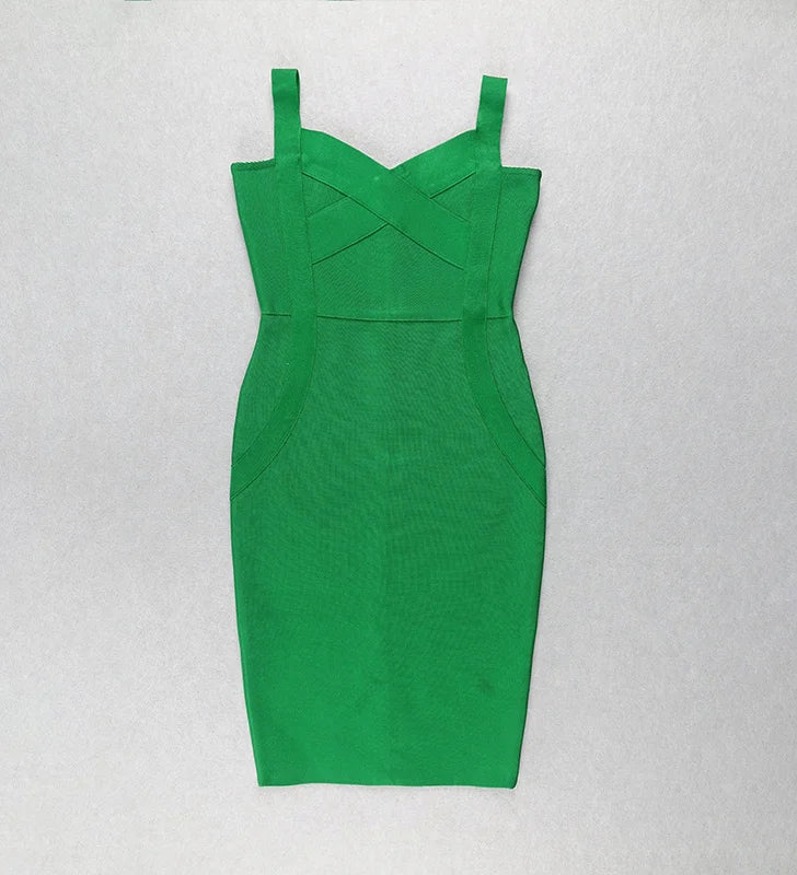 High-Quality Bodycon Bandage Dress - Rayon Knee-Length Evening Party Dress