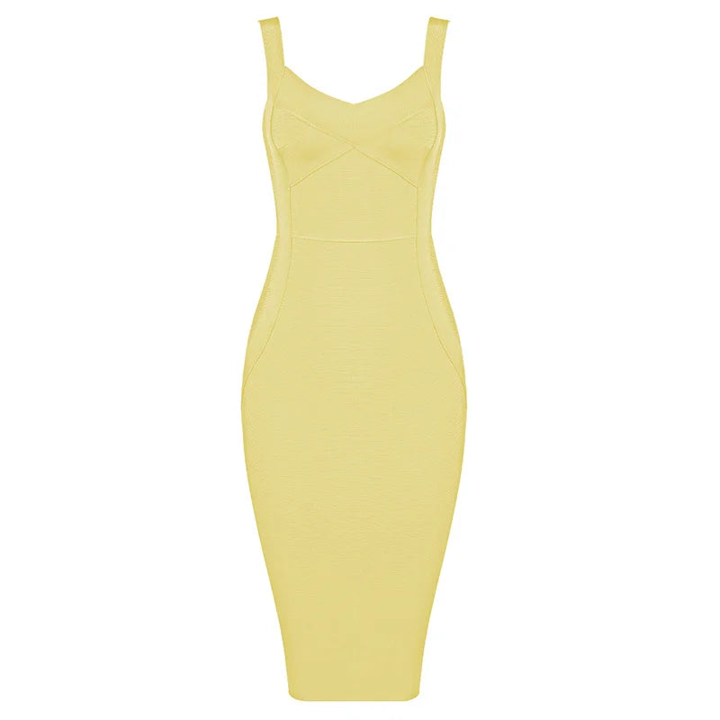High-Quality Bodycon Bandage Dress - Rayon Knee-Length Evening Party Dress