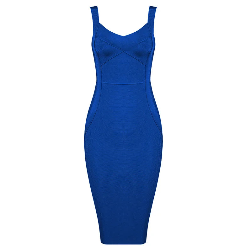 High-Quality Bodycon Bandage Dress - Rayon Knee-Length Evening Party Dress