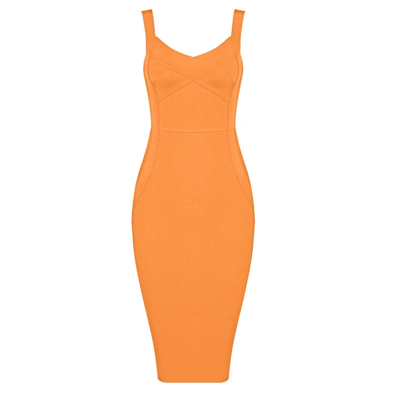 High-Quality Bodycon Bandage Dress - Rayon Knee-Length Evening Party Dress