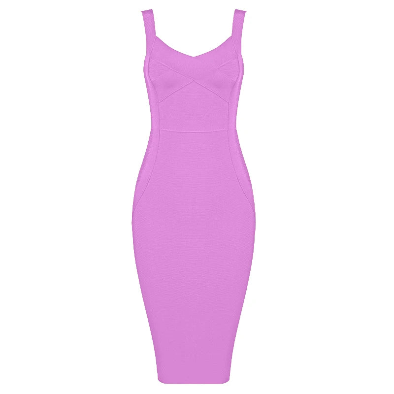 High-Quality Bodycon Bandage Dress - Rayon Knee-Length Evening Party Dress