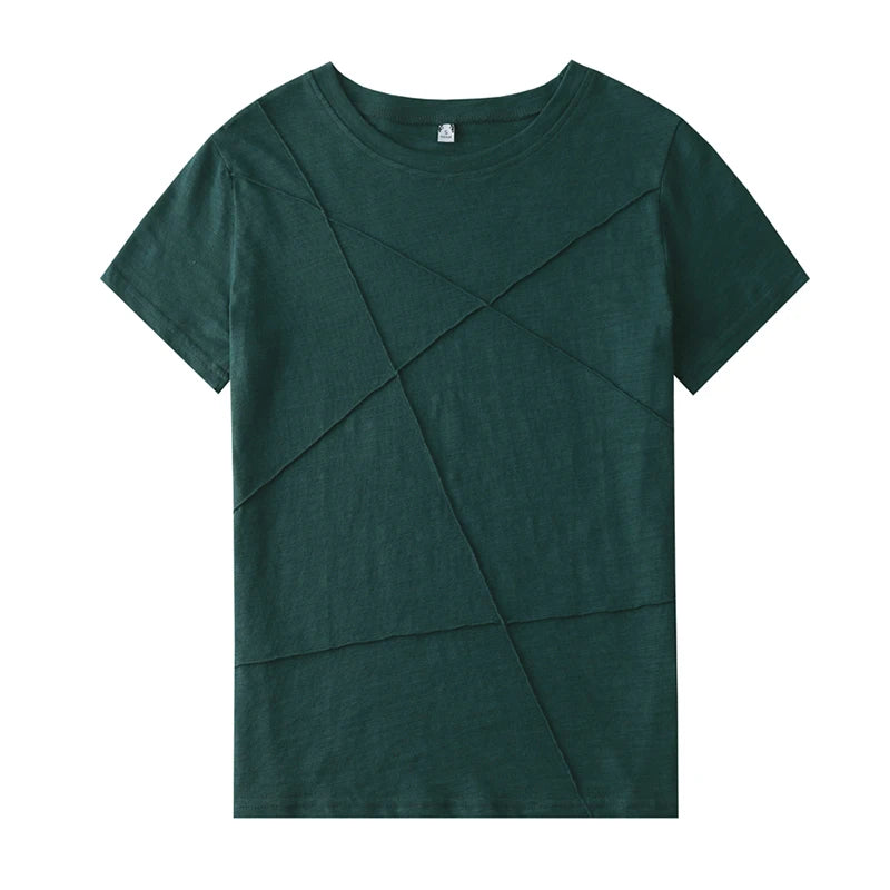 AOSSVIAO Women’s Summer Slim Fit Cotton Bamboo T-Shirt – 2024 O-Neck Ribbed Short Sleeve Casual Solid Top