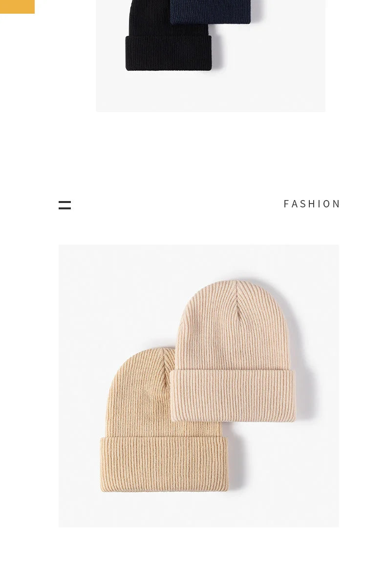 Autumn Winter Warm Knitted Beanie - Unisex Stretch Hat