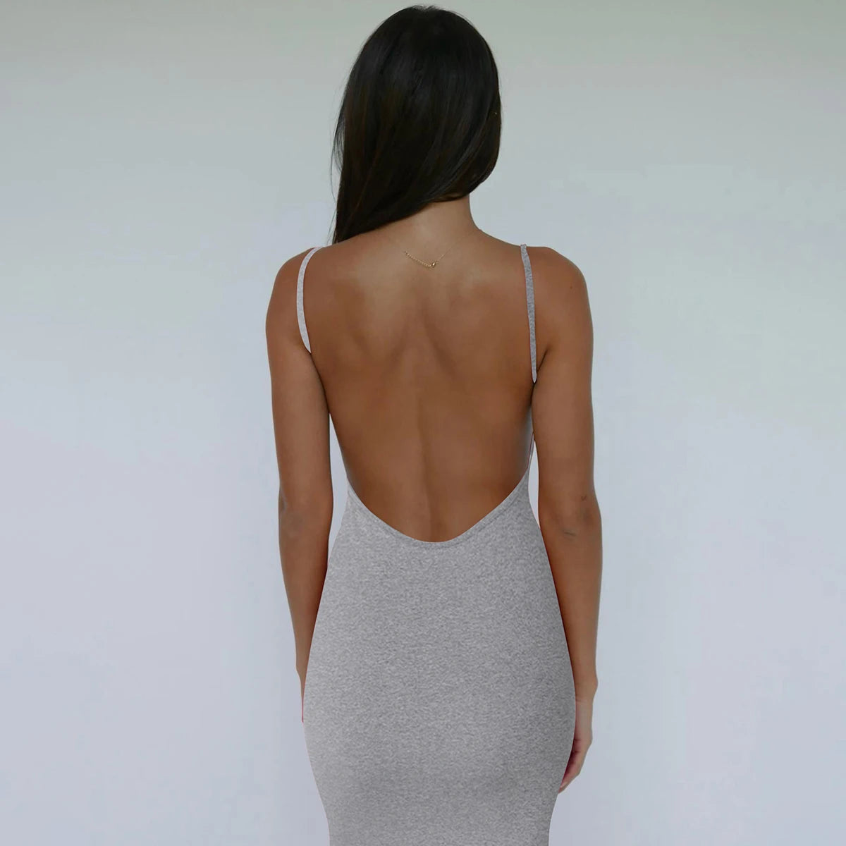 Hugcitar Sleeveless Backless Bodycon Maxi Dress - Elegant Y2K Prom Dress for Women