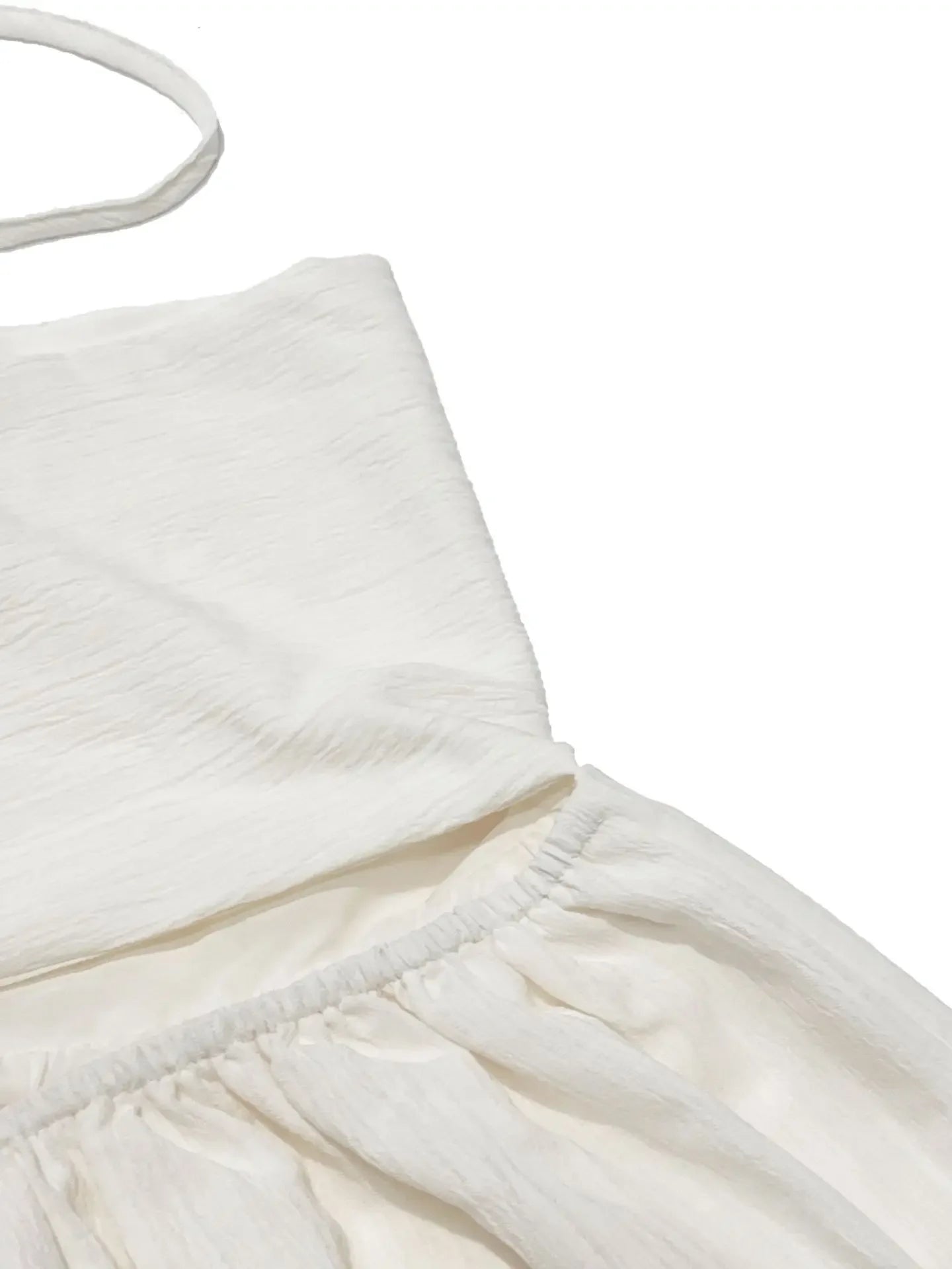 Romantic Beach Vacation Backless V-Neck White Pleated A- Line Dress Women's Clothing One-Piece Dress Ankle-length Skirt