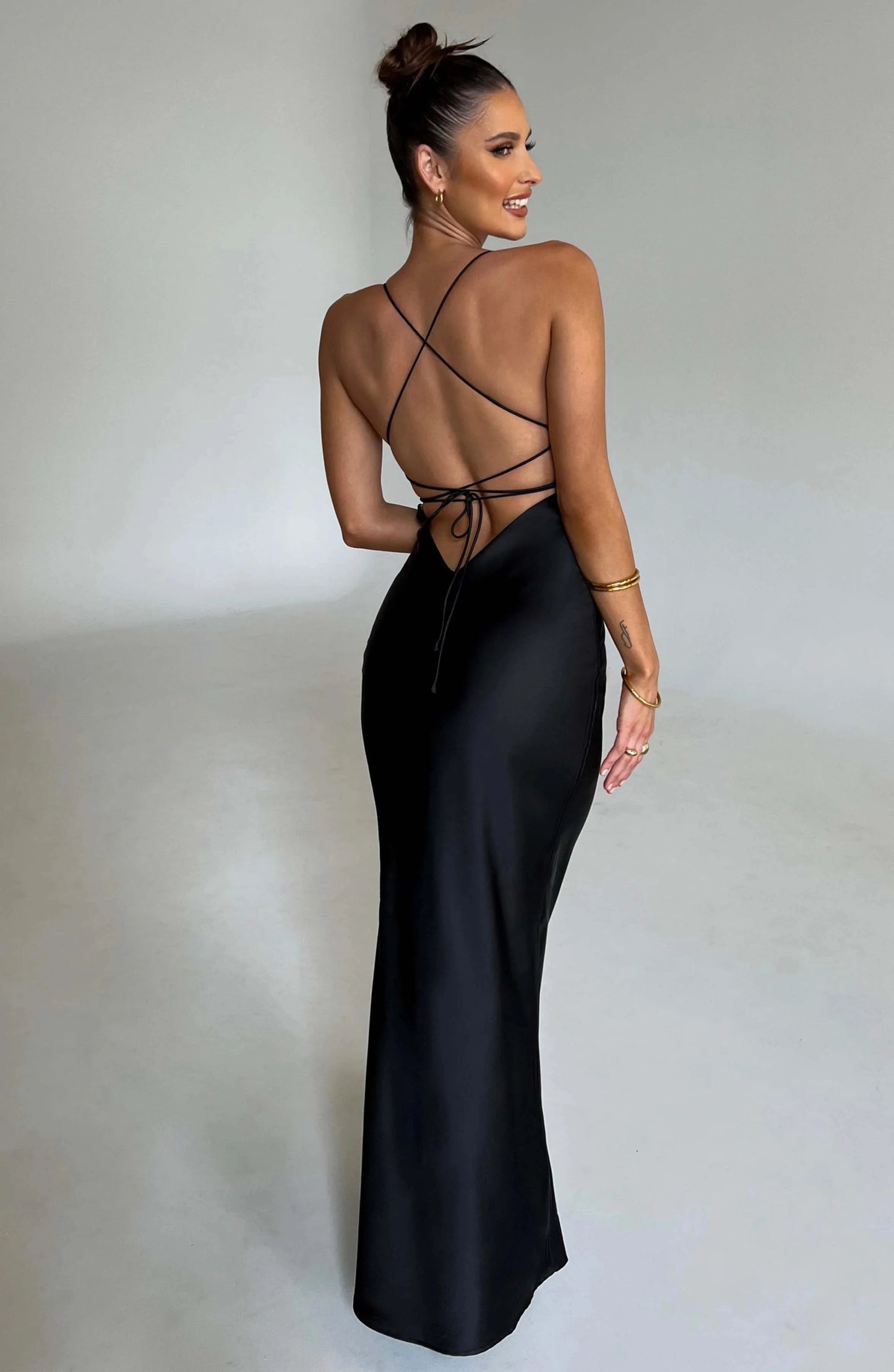 Satin Backless Mermaid Slip Dress - Elegant Party Gown