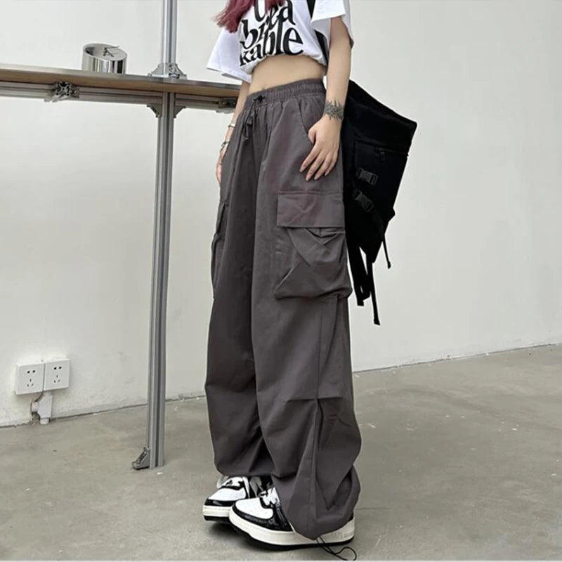 Women's Low Waist Baggy Joggers - Y2K Streetwear