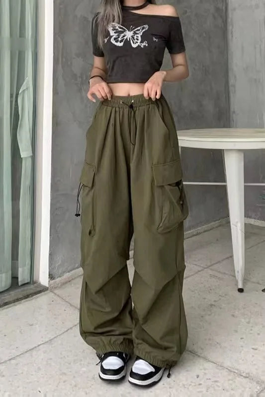 Women's Low Waist Baggy Joggers - Y2K Streetwear