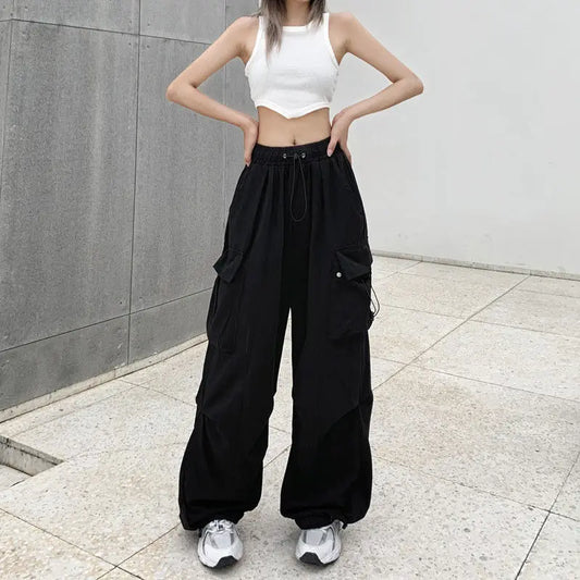 Women's Low Waist Baggy Joggers - Y2K Streetwear