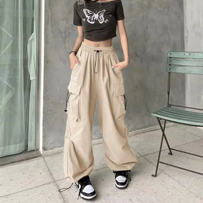 Women's Low Waist Baggy Joggers - Y2K Streetwear