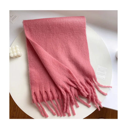 Luxury Cashmere Women's Scarf - Bright Solid Colors, Winter Shawl & Thick Pashmina Wrap