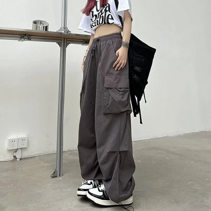 Women's Low Waist Baggy Joggers - Y2K Streetwear