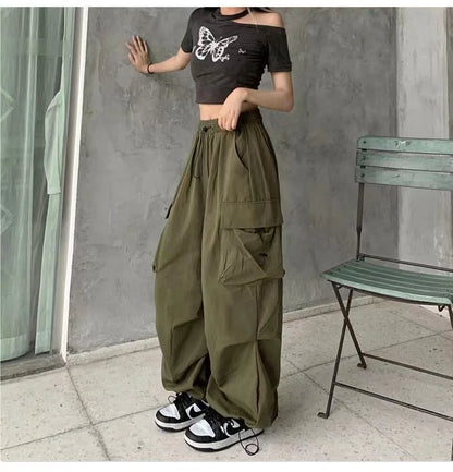 Women's Low Waist Baggy Joggers - Y2K Streetwear