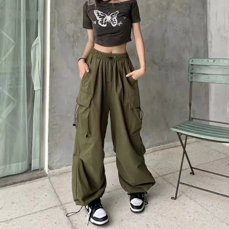 Women's Low Waist Baggy Joggers - Y2K Streetwear