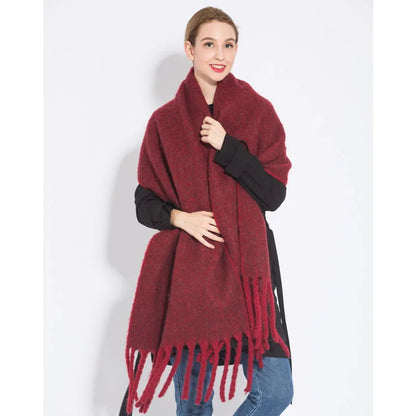 Luxury Cashmere Women's Scarf - Bright Solid Colors, Winter Shawl & Thick Pashmina Wrap