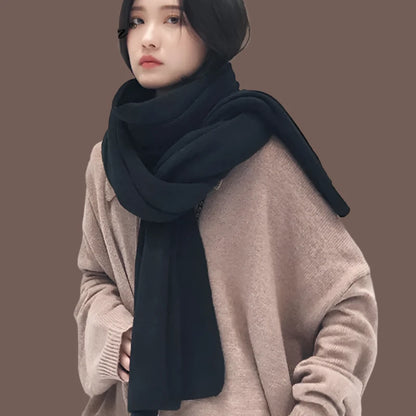 Maikun Women’s Thick Winter Scarf – Pure Color, Imitation Cashmere