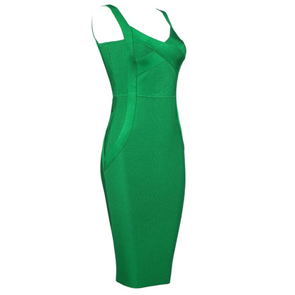 High-Quality Bodycon Bandage Dress -  Rayon Knee-Length Evening Party Dress