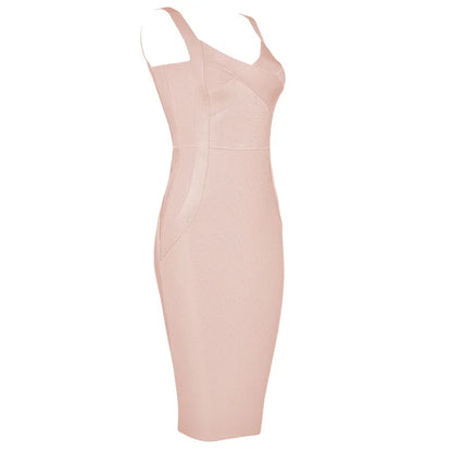 High-Quality Bodycon Bandage Dress -  Rayon Knee-Length Evening Party Dress