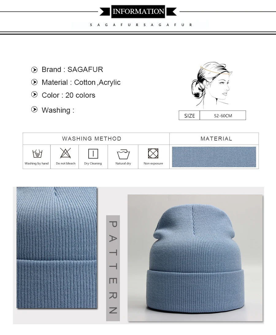 Unisex Wool Blend Beanie – Soft & Warm Knitted Cap for Winter