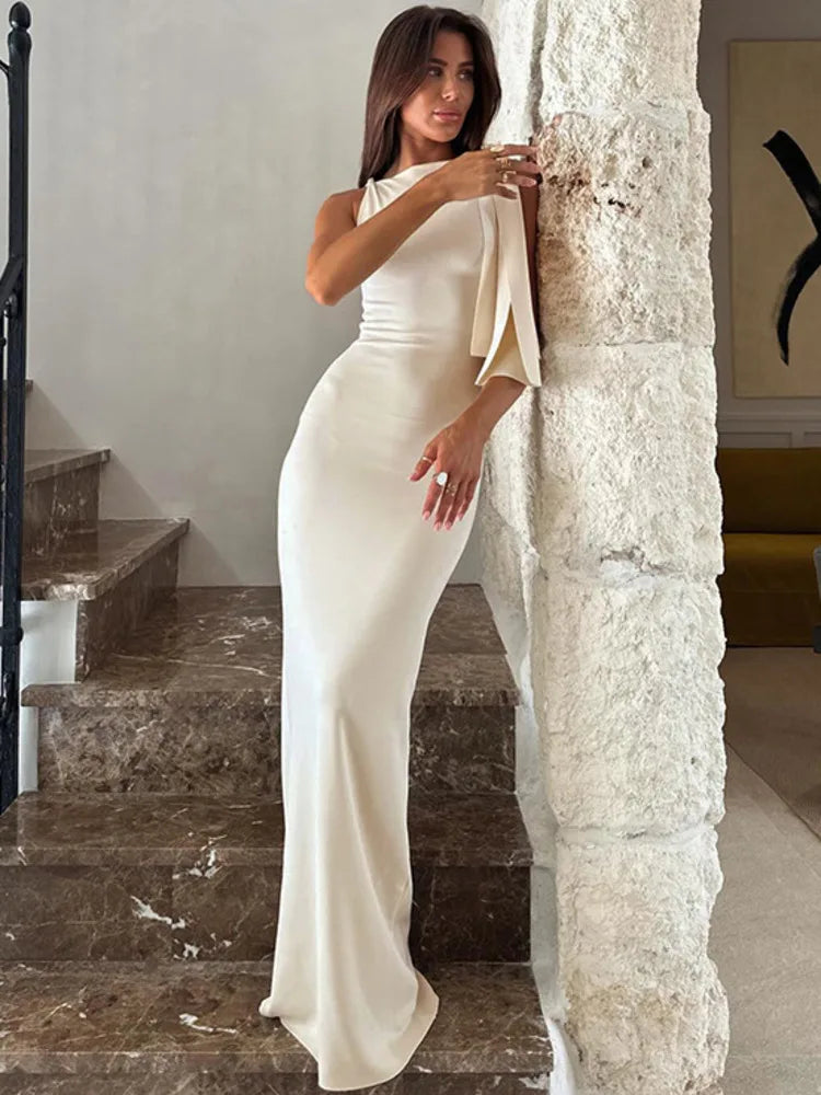 Mozision Off-Shoulder Sleeveless Maxi Dress - Elegant Bodycon Style