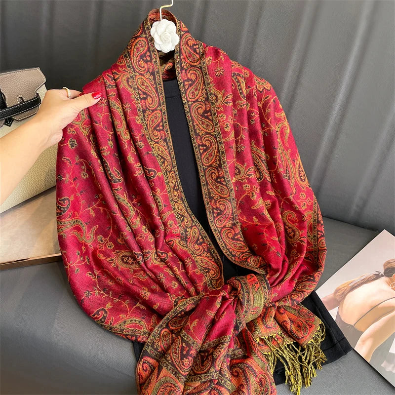 Luxury Autumn Cashmere Pashmina Shawl – Elegant Winter Wrap & Scarf