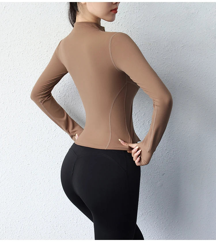 Women's Slim Fit Yoga Jacket with Zipper