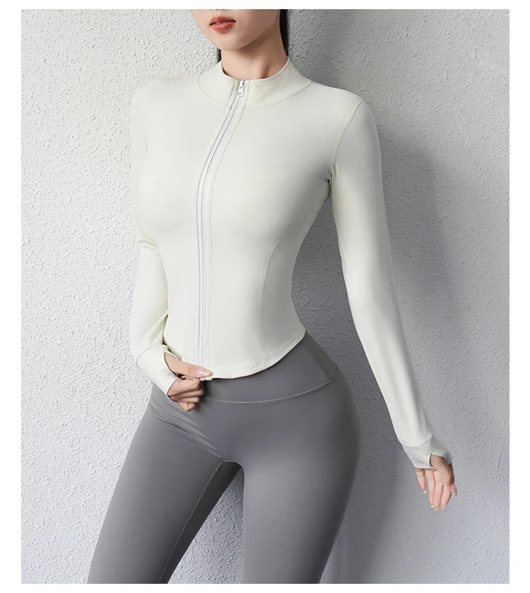 Women's Slim Fit Yoga Jacket with Zipper