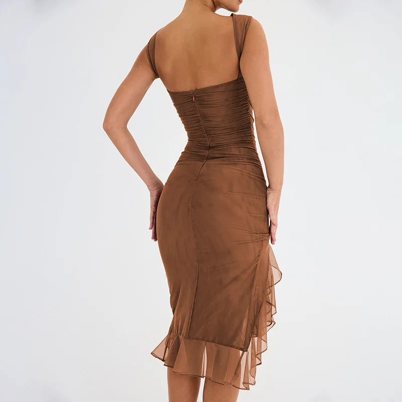 Popular Backless Pleated Midi Skirt - Sexy & Tight Fitting