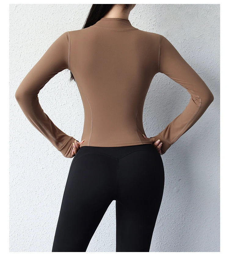 Women's Slim Fit Yoga Jacket with Zipper