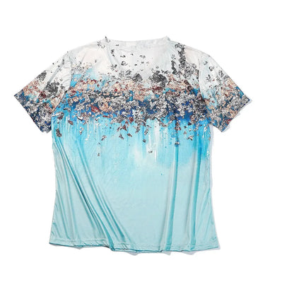 Elegant Women’s V-Neck T-Shirt with Floral Print