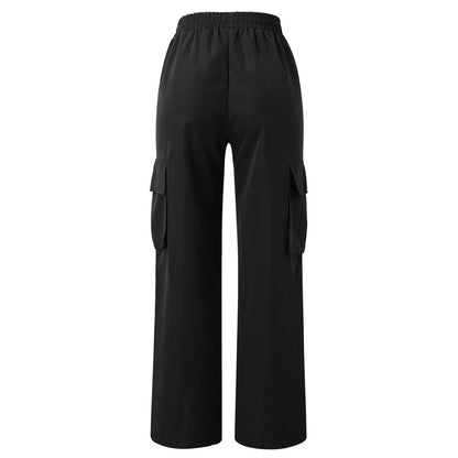 Women's High Waist Cargo Joggers - Baggy Wide Leg Pants