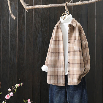 Women's Fleece-Lined Plaid Shacket