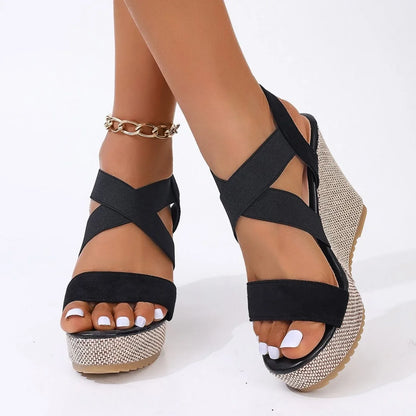 Women Sandals Wedge Waterproof Thick-soled Shoes New Summer Fashion Sandals Roman Platform-soled Sandals Large Size Women Shoes