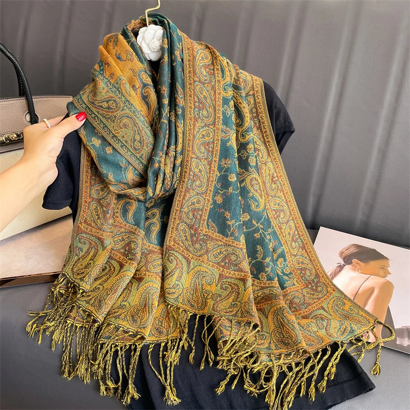 Luxury Autumn Cashmere Pashmina Shawl – Elegant Winter Wrap & Scarf