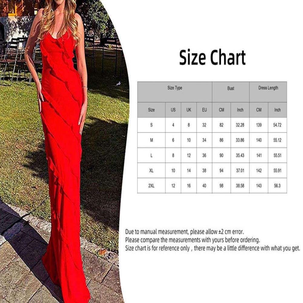 Elegant Red Chiffon Maxi Dress - Spaghetti Strap, Backless, Ruffled Evening Gown