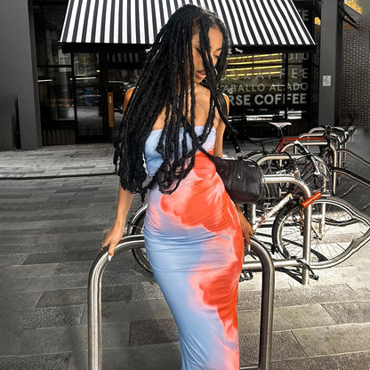 CUTENOVA Sexy Strapless Tube Maxi Dress - Off-Shoulder Backless Sundress for Women, 2024 Y2K Summer Beach Fashion