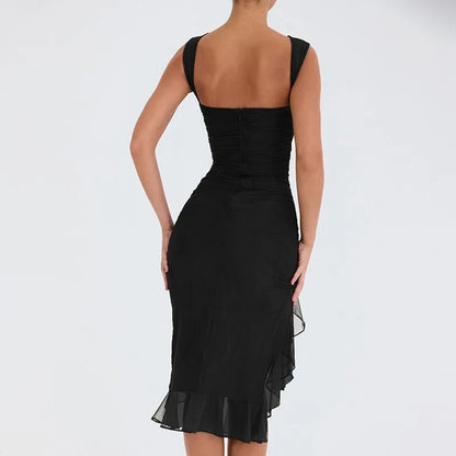 Popular Backless Pleated Midi Skirt - Sexy & Tight Fitting