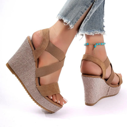 Women Sandals Wedge Waterproof Thick-soled Shoes New Summer Fashion Sandals Roman Platform-soled Sandals Large Size Women Shoes