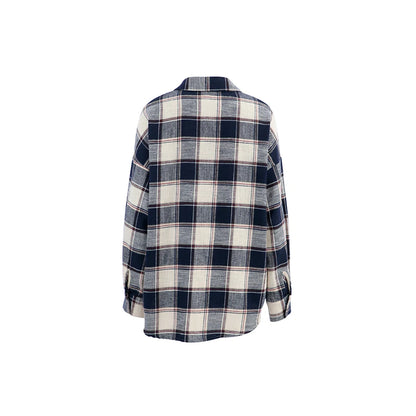 OOTN Vintage Plaid Long Sleeve Shirts Blouse