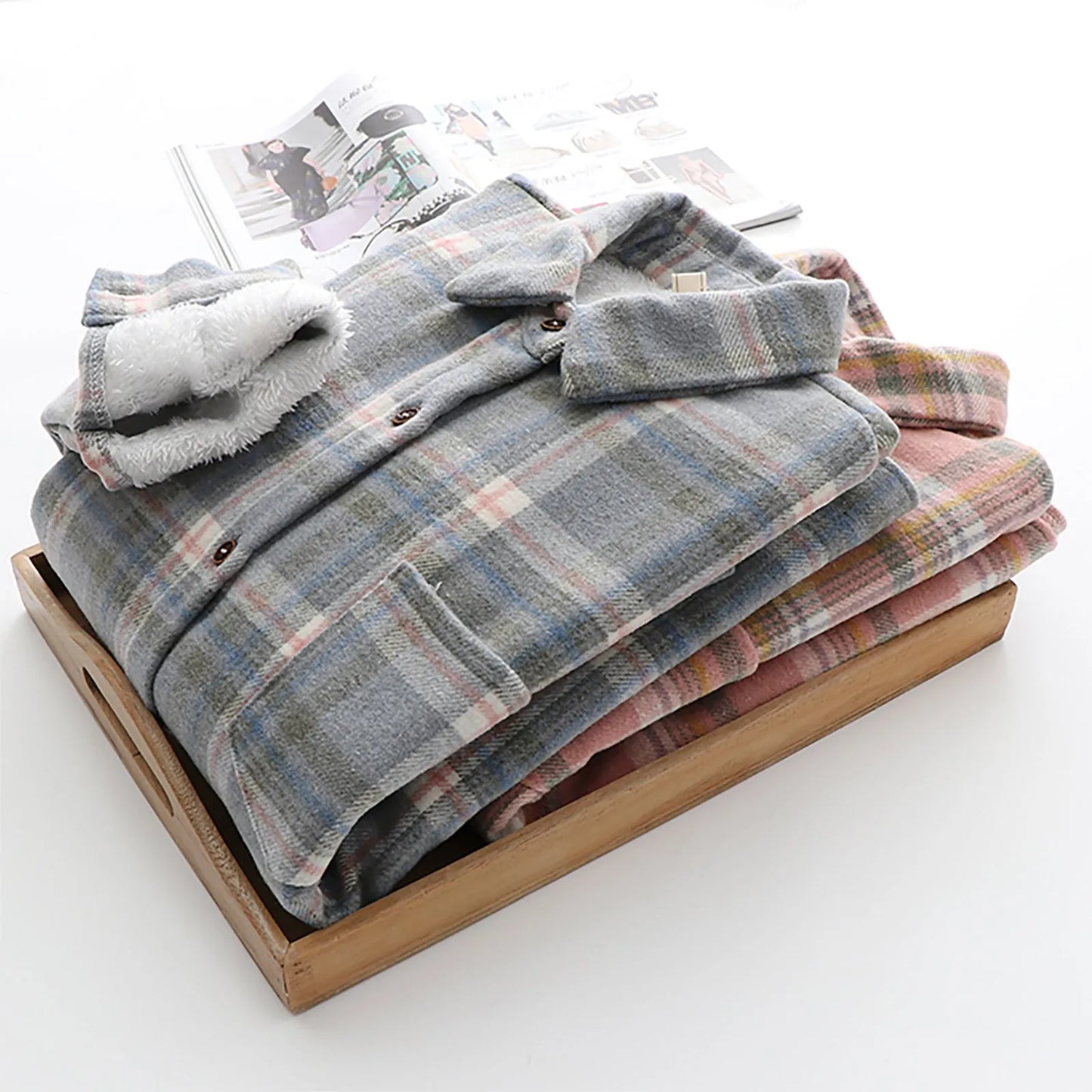 Women's Fleece-Lined Plaid Shacket