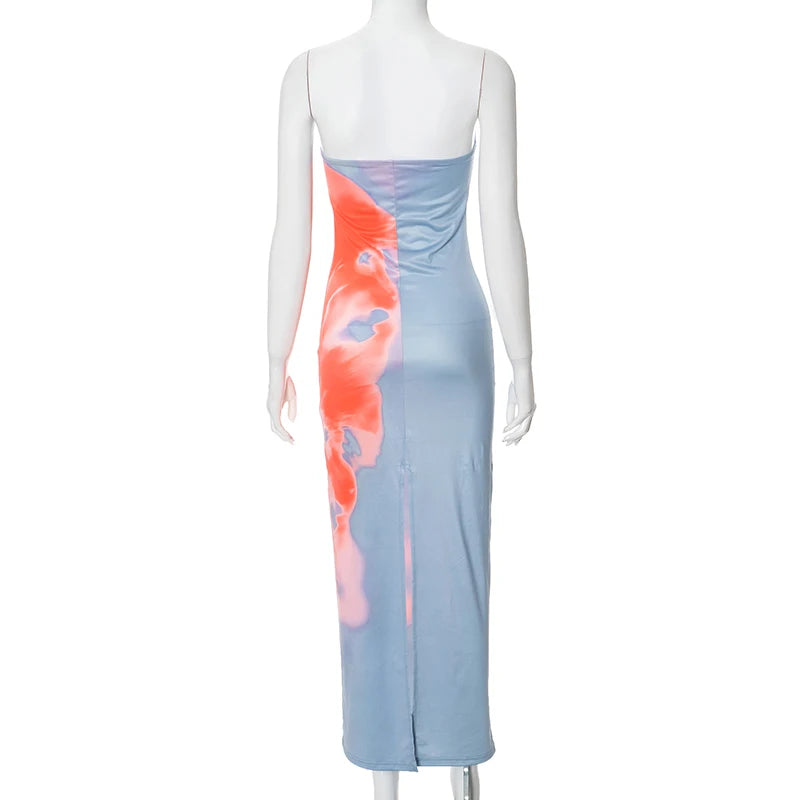 CUTENOVA Sexy Strapless Tube Maxi Dress - Off-Shoulder Backless Sundress for Women, 2024 Y2K Summer Beach Fashion