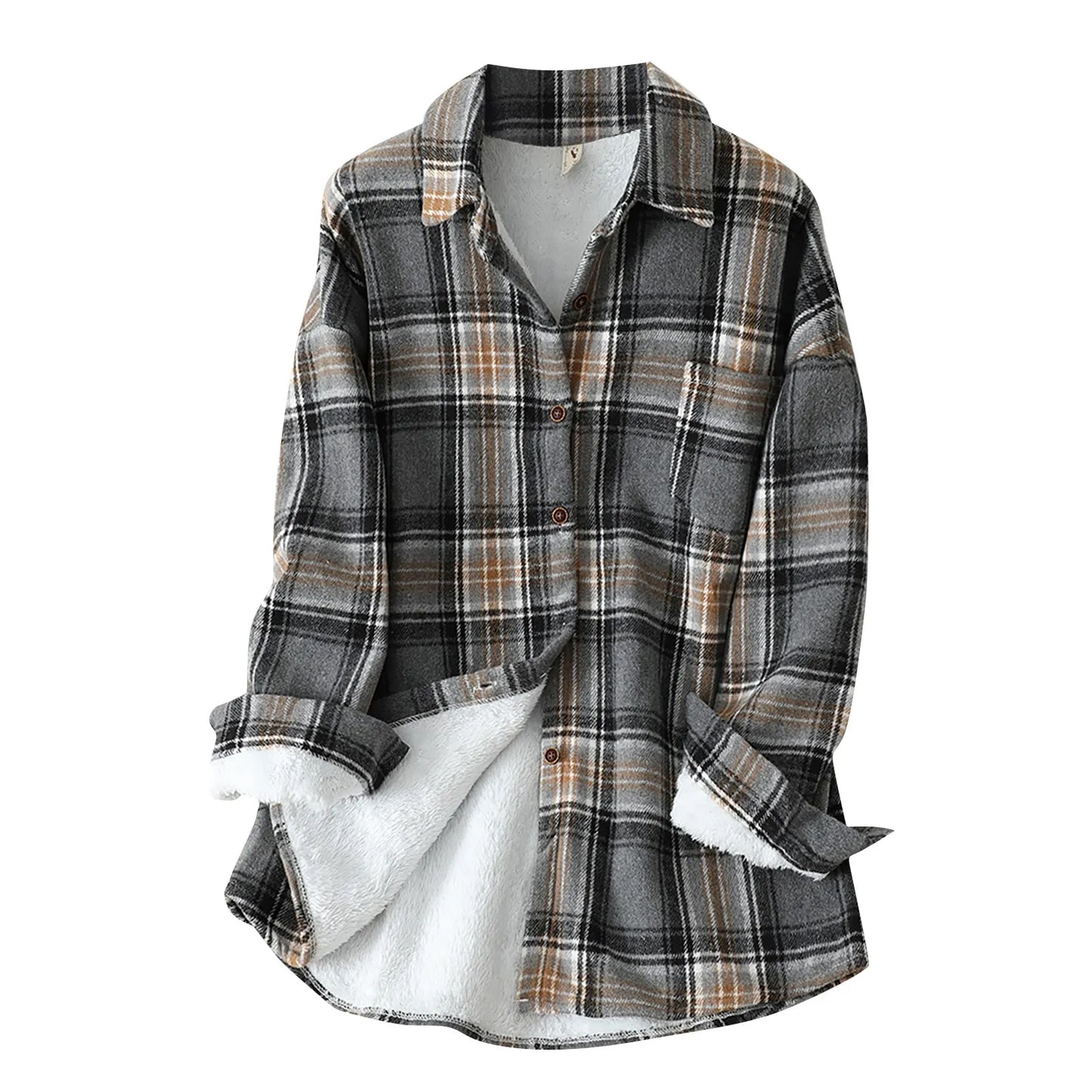 Women's Fleece-Lined Plaid Shacket