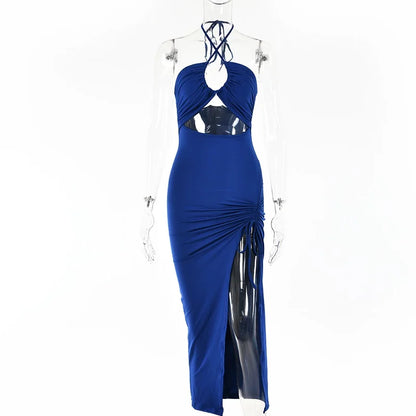 Sleeveless Backless Midi Dress - Sexy Bodycon Club Party Dress for Women