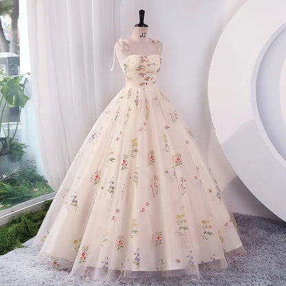 Luxury Floral Embroidery Long Dress - 2024 Summer Prom & Evening Gown