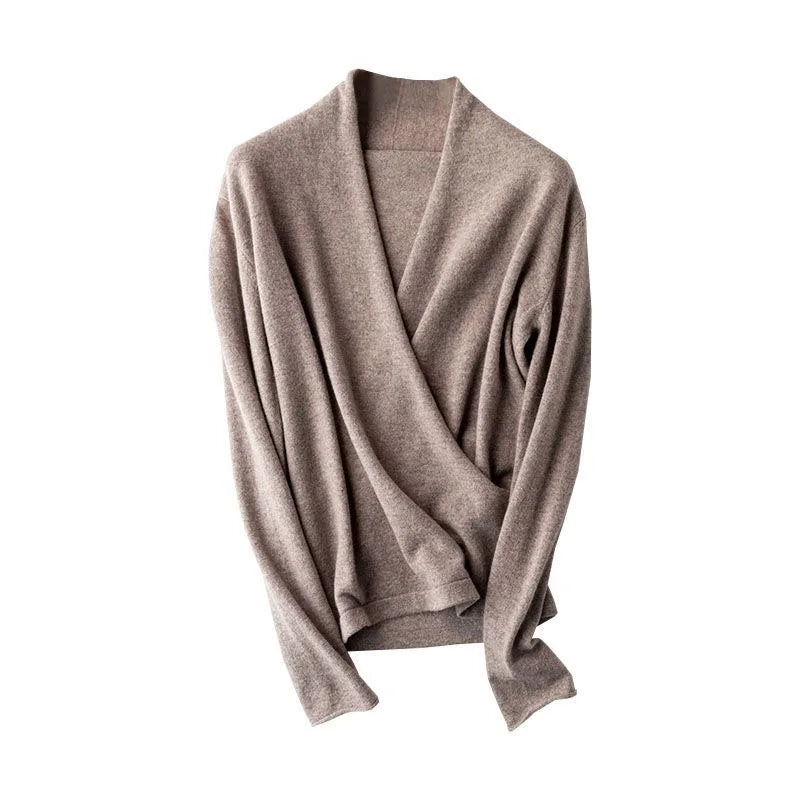 100% Merino Wool V-Neck Kimono Pullover - Women's Fashionable Cashmere Sweater