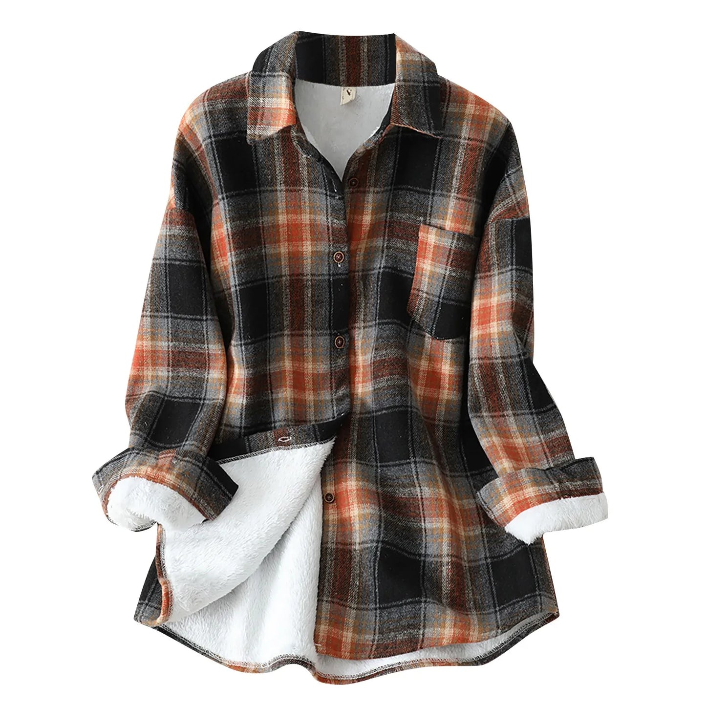 Women's Fleece-Lined Plaid Shacket