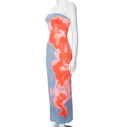 CUTENOVA Sexy Strapless Tube Maxi Dress - Off-Shoulder Backless Sundress for Women, 2024 Y2K Summer Beach Fashion