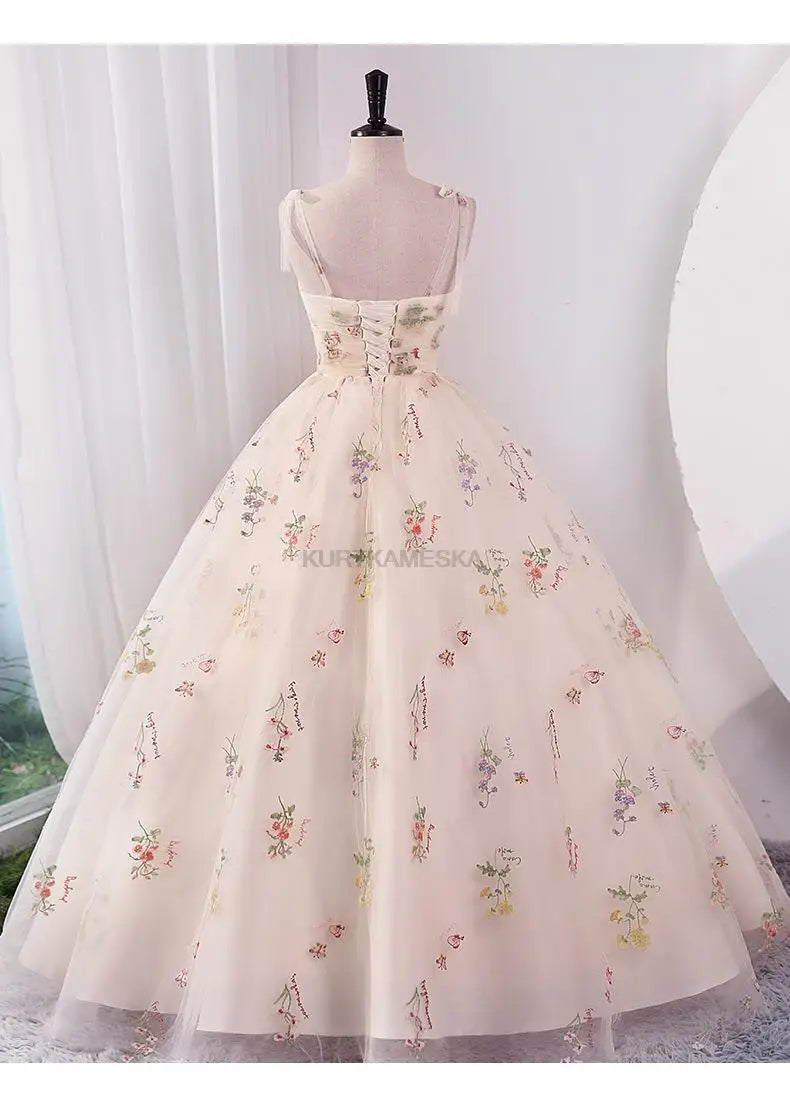 Luxury Floral Embroidery Long Dress - 2024 Summer Prom & Evening Gown